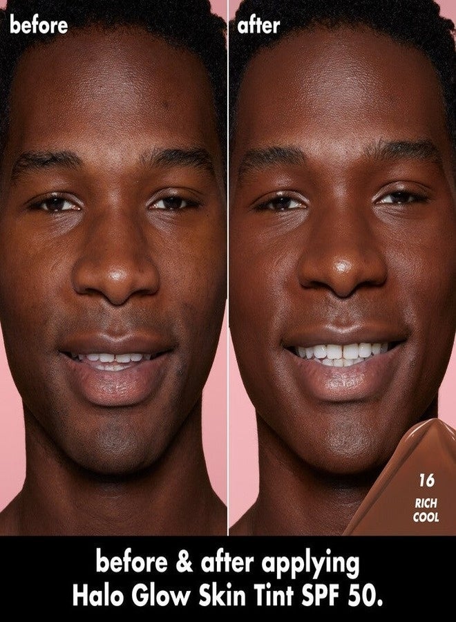 إلف قزم. كريم أساس هالو جلو سكين تينت بتغطية خفيفة بعامل حماية من الشمس 50 - 16، غني بالبرودة (غني بألوان تحتية رائعة) واقي شمسي معدني مرطب بلمسة نهائية ندية، 50 مل - Image 2